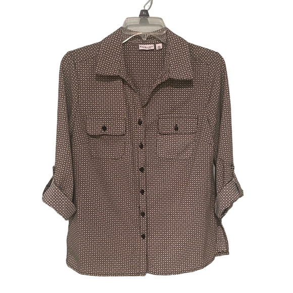 Kim Rogers Tops - Kim Rogers Button-Up geometric pattern Shirt